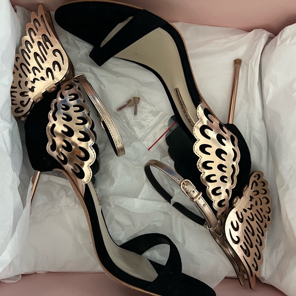 Sophia Webster Evangeline Black Rose heels